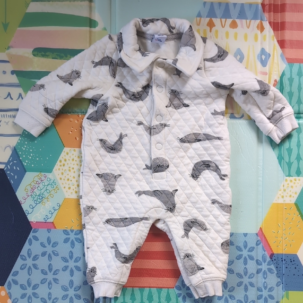 Old Navy Quilted Collared Seal Jumpsuit